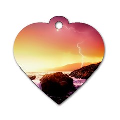 California Sea Ocean Pacific Dog Tag Heart (One Side)