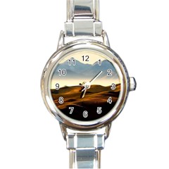 Landscape Mountains Nature Outdoors Round Italian Charm Watch by BangZart