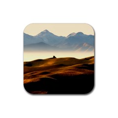 Landscape Mountains Nature Outdoors Rubber Coaster (square)  by BangZart