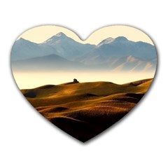 Landscape Mountains Nature Outdoors Heart Mousepads by BangZart