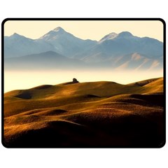 Landscape Mountains Nature Outdoors Fleece Blanket (medium)  by BangZart