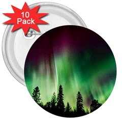 Aurora Borealis Northern Lights 3  Buttons (10 Pack)  by BangZart