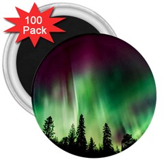 Aurora Borealis Northern Lights 3  Magnets (100 Pack) by BangZart