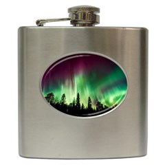 Aurora Borealis Northern Lights Hip Flask (6 Oz) by BangZart