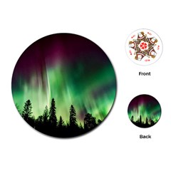 Aurora Borealis Northern Lights Playing Cards (round)  by BangZart