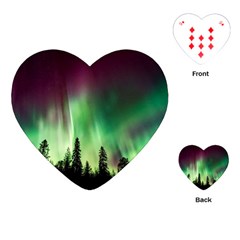 Aurora Borealis Northern Lights Playing Cards (heart)  by BangZart