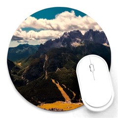 Italy Valley Canyon Mountains Sky Round Mousepads by BangZart