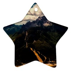 Italy Valley Canyon Mountains Sky Ornament (star) by BangZart