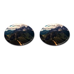 Italy Valley Canyon Mountains Sky Cufflinks (oval) by BangZart