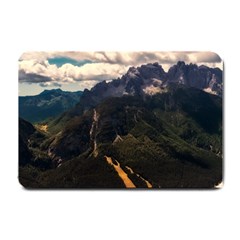 Italy Valley Canyon Mountains Sky Small Doormat  by BangZart