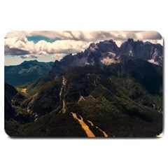 Italy Valley Canyon Mountains Sky Large Doormat  by BangZart