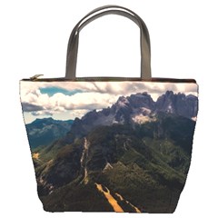 Italy Valley Canyon Mountains Sky Bucket Bags by BangZart