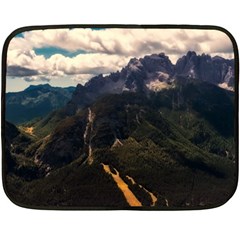 Italy Valley Canyon Mountains Sky Double Sided Fleece Blanket (mini)  by BangZart