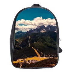 Italy Valley Canyon Mountains Sky School Bag (large) by BangZart