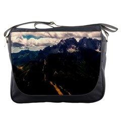 Italy Valley Canyon Mountains Sky Messenger Bags by BangZart