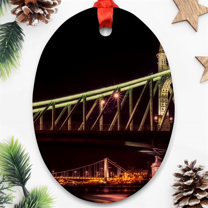 Budapest Hungary Liberty Bridge Ornament (Oval)