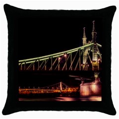 Budapest Hungary Liberty Bridge Throw Pillow Case (black) by BangZart