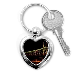 Budapest Hungary Liberty Bridge Key Chains (heart)  by BangZart