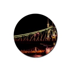 Budapest Hungary Liberty Bridge Rubber Coaster (round)  by BangZart