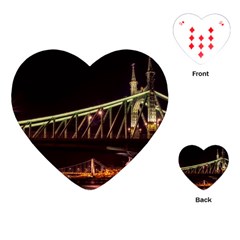 Budapest Hungary Liberty Bridge Playing Cards (heart)  by BangZart