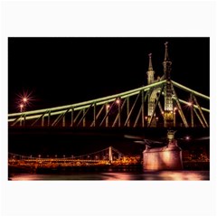 Budapest Hungary Liberty Bridge Large Glasses Cloth (2-side) by BangZart