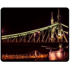 Budapest Hungary Liberty Bridge Fleece Blanket (medium)  by BangZart