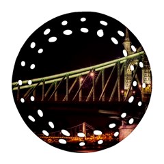 Budapest Hungary Liberty Bridge Round Filigree Ornament (two Sides) by BangZart