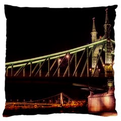 Budapest Hungary Liberty Bridge Large Flano Cushion Case (one Side) by BangZart