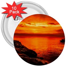 Alabama Sunset Dusk Boat Fishing 3  Buttons (10 Pack)  by BangZart