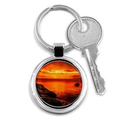 Alabama Sunset Dusk Boat Fishing Key Chains (round)  by BangZart