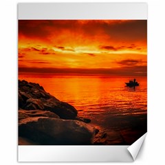 Alabama Sunset Dusk Boat Fishing Canvas 11  X 14   by BangZart