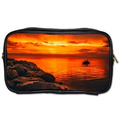 Alabama Sunset Dusk Boat Fishing Toiletries Bags 2-side by BangZart