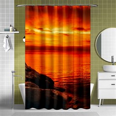 Alabama Sunset Dusk Boat Fishing Shower Curtain 48  X 72  (small)  by BangZart