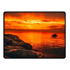 Alabama Sunset Dusk Boat Fishing Double Sided Fleece Blanket (small)  by BangZart