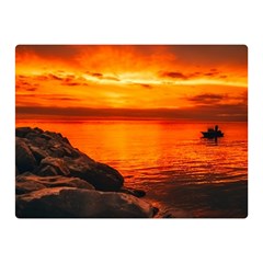 Alabama Sunset Dusk Boat Fishing Double Sided Flano Blanket (mini)  by BangZart