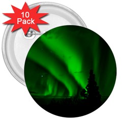 Aurora Borealis Northern Lights 3  Buttons (10 Pack)  by BangZart