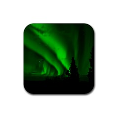 Aurora Borealis Northern Lights Rubber Coaster (square)  by BangZart