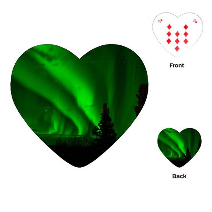 Aurora Borealis Northern Lights Playing Cards (Heart) 