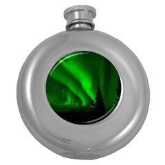 Aurora Borealis Northern Lights Round Hip Flask (5 Oz) by BangZart