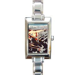 Iceland Landscape Mountains Snow Rectangle Italian Charm Watch by BangZart