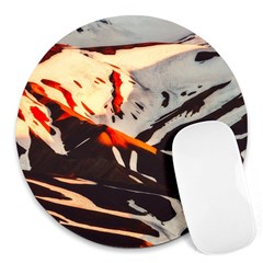 Iceland Landscape Mountains Snow Round Mousepads by BangZart