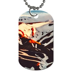 Iceland Landscape Mountains Snow Dog Tag (one Side) by BangZart