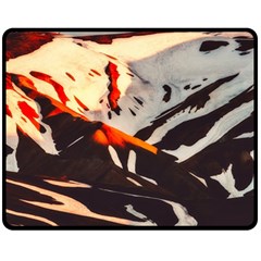 Iceland Landscape Mountains Snow Fleece Blanket (medium)  by BangZart