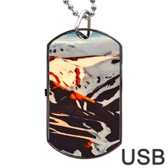 Iceland Landscape Mountains Snow Dog Tag Usb Flash (one Side) by BangZart