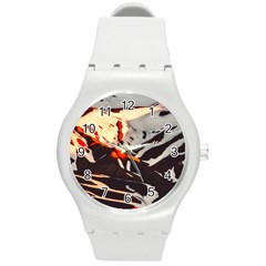 Iceland Landscape Mountains Snow Round Plastic Sport Watch (m) by BangZart