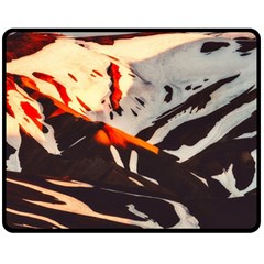 Iceland Landscape Mountains Snow Double Sided Fleece Blanket (medium)  by BangZart