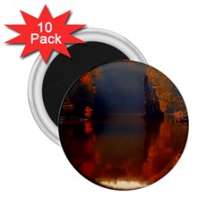 River Water Reflections Autumn 2 25  Magnets (10 Pack)  by BangZart