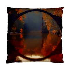 River Water Reflections Autumn Standard Cushion Case (two Sides) by BangZart