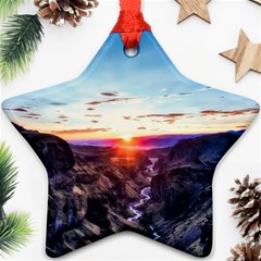 Iceland Landscape Mountains Stream Ornament (star) by BangZart