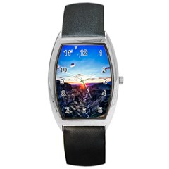 Iceland Landscape Mountains Stream Barrel Style Metal Watch by BangZart